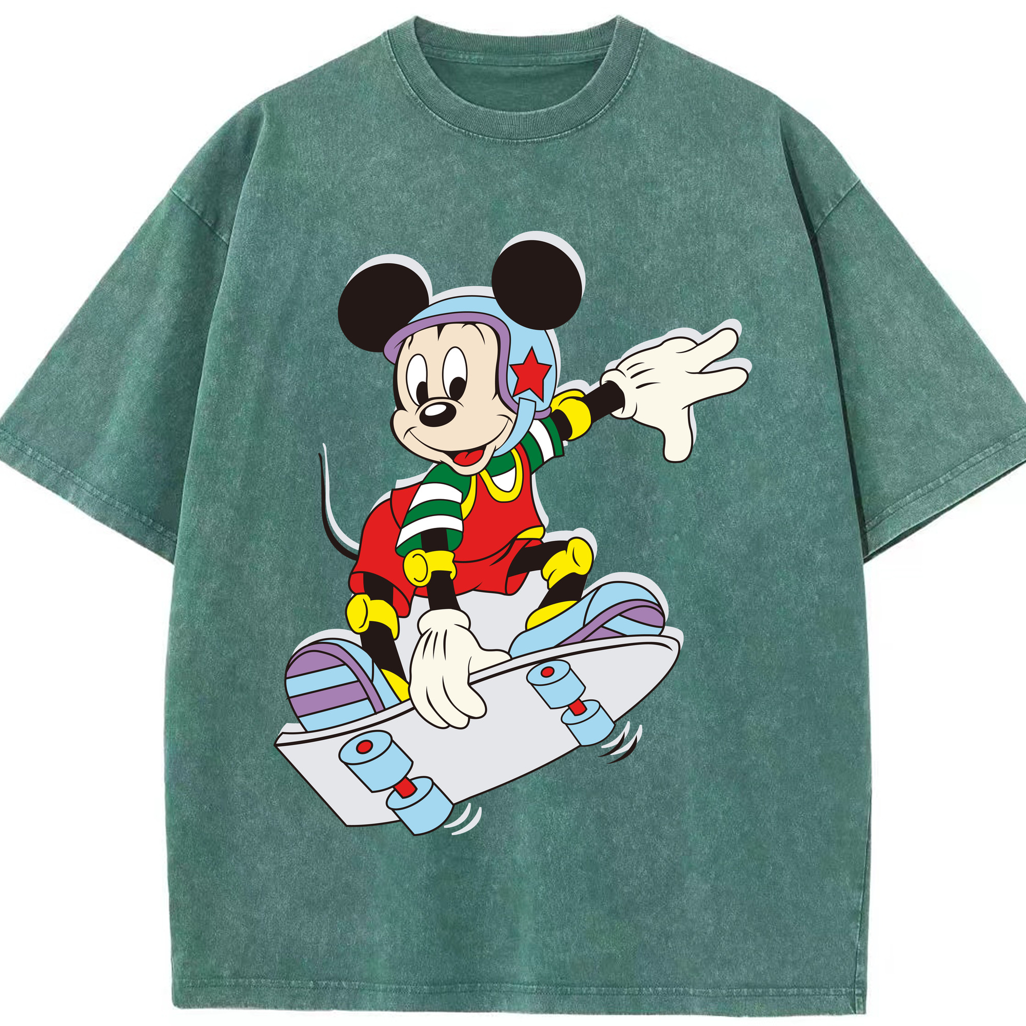 （画像用） ミッキーマウス Mickey Mouse 綿100% ヴィンテージ風 半袖Tシャツ（フロントプリント）